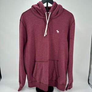 Abercrombie & Fitch Mens Maroon Logo Hoodie Sweatshirt Size Large